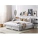 Beliani Cama continental Poliéster ADMIRAL 190x210 Gris Claro