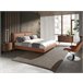 Cama matrimonio tapizada en polipiel Marron