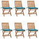 6 Sillas de jardín plegables de madera con cojines Azul