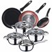 Batería de cocina 7 piezas en  + Set 3 sartenes Multicolor