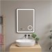 Espejo de pared con LED Pescara para baño IP65 con antivaho lupa 50x4 Negro
