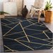 Alfombra lavable ANDRE 1222 Mármol Geométrico 80x150 Negro