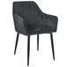2x Silla tapizada capitoné de terciopelo SJ.040 Negro