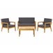 Beliani Conjunto longue Madera de acacia PALLANO Gris Oscuro