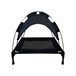 Acomoda Textil – Cama para Perros Elevada con Toldo Impermeable. Negro