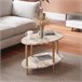 Mesa de centro Højreby ovalada aglomerado/madera 70x44 Blanco