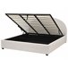 Beliani Cama con almacenaje Poliéster VAUCLUSE 194x214 Crema