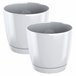 2x Maceta redonda de plastico Coubi Round P Blanco