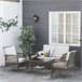 Muebles de Jardín de Ratán Metal, Ratán PE, Poliéster Outsunny Marron