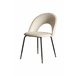Silla de comedor tapizada en tela RITA Blanco