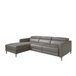 ANGEL CERDA Sofá chaise longue en piel con relax Gris Oscuro