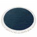 Alfombra BERBER 9000 circulo Franjas Bereber Marroquí Shaggy 160x160 Azul Marino