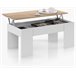 Mesa de centro elevable MARTIN Blanco/ Madera