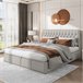 Cama con almacenamiento 200x160 Gris Claro