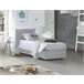 Cama individual en tela Blanco
