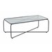 Mesa de centro de metal con tapa de cristal Negro