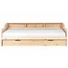 Beliani Cama con somier Madera de pino EDERN 105x204 Marron