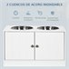 Comedero para Perros MDF, Acero Inoxidable PawHut Blanco