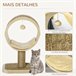 Árbol para Gatos Aglomerado de Madera, Felpa, Yute y Algas PawHut Beige