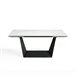 ANGEL CERDA Mesa comedor extensible mármol blanco Blanco/ Negro