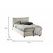 Cama plaza y media en tela Beige
