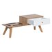 Banco con cajón y cojín 100x40 Natural/ Blanco