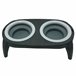 Well home comedero doble plegable para mascotas, silicona, antideslizante Gris