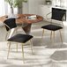 2 piezas, silla de comedor, silla alta Negro