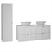Conjunto de muebles con doble lavabo y columna Lexa 120 Conjunto de muebles con doble lavabo y columna Lexa 120 Blanco