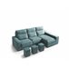 Chaise longue 4 plazas con 3 puffs FULL Azul Medio