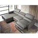 ANGEL CERDA Sofá chaise longue en piel con relax Gris Oscuro