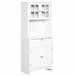 Alacena de Cocina MDF, Vidrio Templado HOMCOM, hogar - cocina 68 Blanco