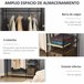 Perchero de Ropa Metal, Melamina de Madera HOMCOM Marron