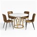 Conjunto mesa redonda mármol Conjunto mesa redonda mármol Blanco