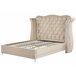 Beliani Cama con somier Terciopelo AYETTE 225x215 Beige