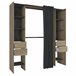 Vestidor Abierto Dana para Habitación Moderna Negro/ Madera