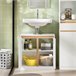Armario Para Debajo Del Lavabo 2 Puertas BZR78-W SoBuy Blanco