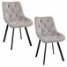2x Silla tapizada capitoné de terciopelo SJ.33 Beige