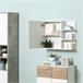 Armario de Baño con Espejo Melamina de Madera y Vidrio kleankin 60 Blanco