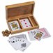 Juego 2 en 1 (cartas+dados) en caja de madera Marron