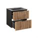 Conjunto mueble lavabo individual encastrado y columna Gaia 60 Madera