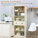 Alacena de Cocina MDF, Melamina de Madera, Vidrio HOMCOM Blanco