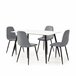 Set de 1 mesa y 4 sillas MINKA Blanco/ Gris