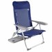 Silla de playa multiposición plegado Slim c/mesa y cojín Aktive Azul Marino