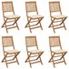6 Sillas de jardín plegables de madera con cojines Crema