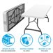 Mesa rectangular patas plegables blanco efecto granito LIFETIME 182 x 76 x 73,5 cm Blanco