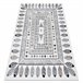 Alfombra FUN Teepee para niños indio marco 200x290 Blanco/ Gris