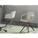 ANGEL CERDA Silla comedor giratoria tela beige Nogal