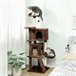 Árbol para Gatos Aglomerado de Madera, Felpa PawHut Marron