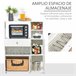 Aparador Auxiliar para Microondas Melamina de Madera HOMCOM 90 Blanco